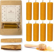 8 Candele cera d'api naturale