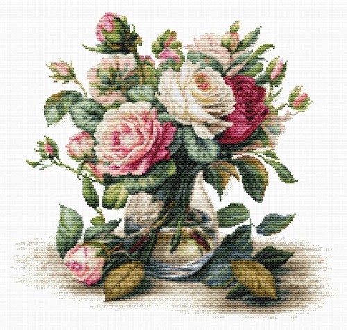Vaso con rose b7026l - con,