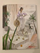 Quadro Olio Donna con Cappello