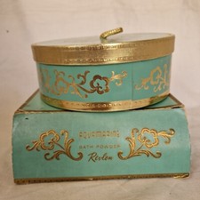 Vintage Revlon Acquamarine Borotalco Scatola In Cartone Parzialmente Piena