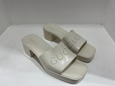 GUCCI Sandalo Slide Tacco Gomma Logo In Rilievo Chuncy size 36