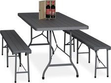 Tavolo Da Birreria Con Panche, Set Da Giardino, Panchine E Tavolino 180 Cm Piegh