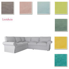 Copridivano su misura adatto per divano angolare IKEA EKTORP 2+2, 4 posti, tessuto velluto 