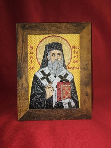 5x7 embroidered saint - 5x7,