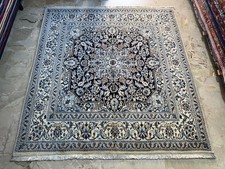Tappeto Nain (Persia) Quadrato Blu Misura 2.00m X 2.00m Circa