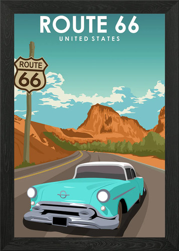 Poster viaggio route 66 - viaggio, us