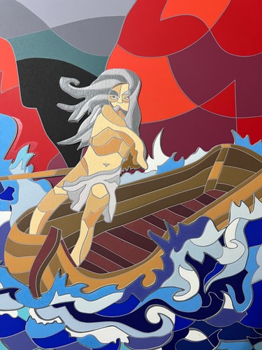 Ugo nespolo caronte - nespolo, "caronte"