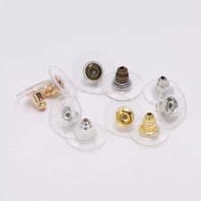 100 fermo orecchini 12x7mm cilindro chiusura orecchini stop 50 paia silicone