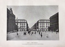 Stampa antica - Campania - Napoli - Corso Umberto I -  Italia 1902 Foto Alinari 