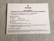 Card Nota Informativa Materiali Tudor Pelagos - Acciaio Titanio