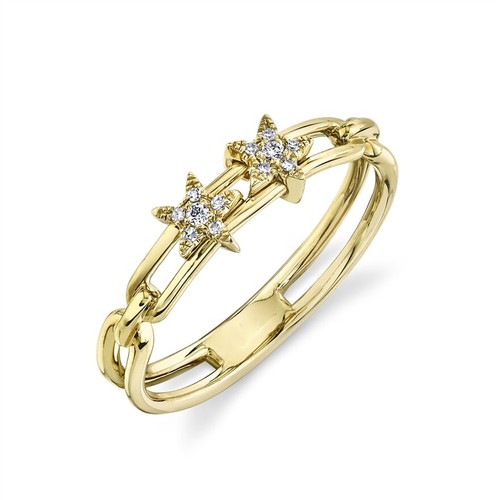 14k oro giallo diamante stella - oro,