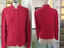 Estate brand BLUNAUTA Giacca Rosso Lacca puro cotone tasche collo coreana