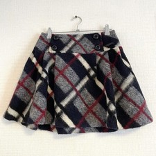 BURBERRY BLUE LABEL Skirt Model 36 Gray Check Pattern Womens S Flare Spring