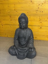 Statua Buddha in meditazione, resina Grigio Pietra