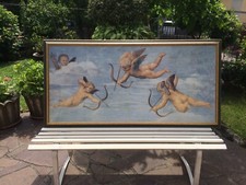 Quadri Moderni  con angeli Stampa su Tela con Vernice Pennellate Effetto Dipinto