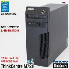 IBM LENOVO THINKCENTRE M72E A5G I3 COMPUTER PC 120GB SSD 8GB RS-232 WINDOWS 10