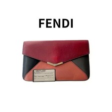 Borsa pochette FENDI Fendi in pelle bordeaux due giorni