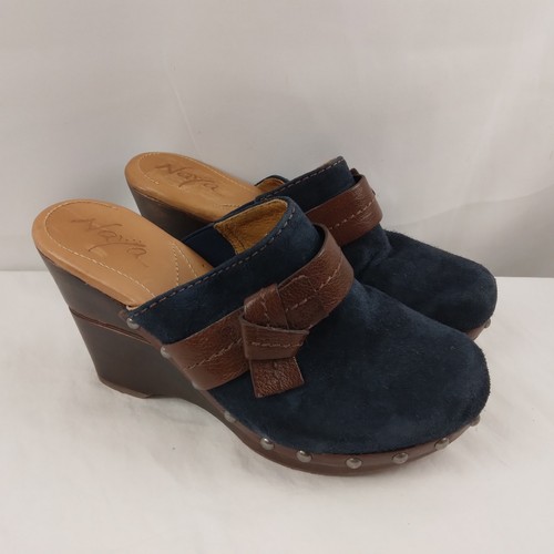 Zoccoli naya blu - blu, pelle