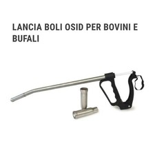 Lancia boli cm 51 + 3 teste in acciaio inox bovini ovini pistola vacche bufale