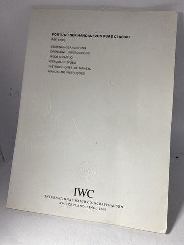 Iwc instruction libretto - iwc,