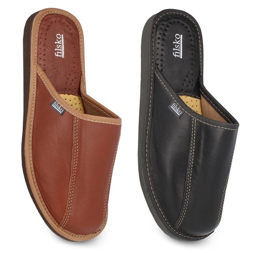 Pantofole uomo pelle - , marrone
