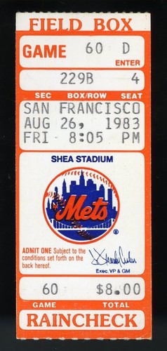 Biglietto baseball 1983 - biglietto,