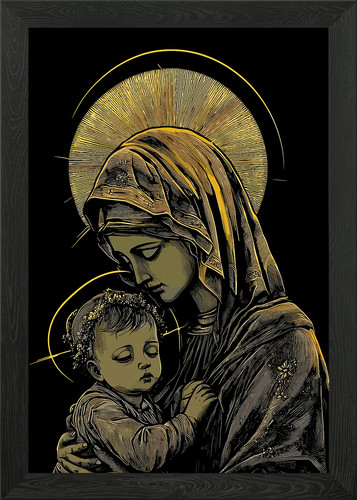 Poster madonna con bambino - madonna,