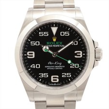 Rolex Air-King 126900 SS SS AT quadrante nero 1 collegamento aggiuntivo