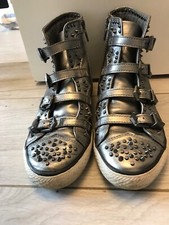 Sneakers Donna ASH Originali in Pelle Argento con borchie 39