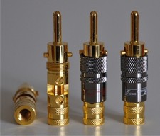  PAIR BANANA PLUG Hard Gold