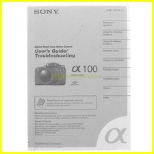 Sony DSLR Alpha A100 Instruction manual. DSLR-A100 User guide. ENGLISH