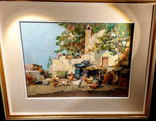 PITTORE -Mario Maresca  Serra   Napoli, 1912 — Roma, 1991   ' LA TERRAZZA' CAPRI