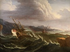 Large Antique Navy Storm