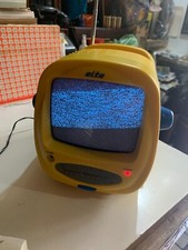 VINTAGE TELEVISORE tv televisore PORTATILE GIALLO ELTA FUNZIONANTE ELTA