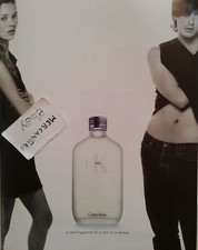 CALVIN KLEIN DONNA UOMO FRAGANCE PROFUMO 1995 PUBBLICITÀ ADVERTISING CLIPPING
