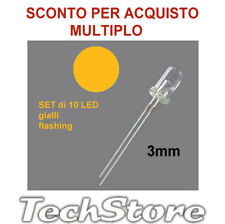 SET di 10 LED gialli 3mm  Alta Luminosità 5000mcd intermittenti lampeggianti
