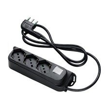 Multipresa OMEGA 40461 3 Prese Bipasso/Schuko con Interruttore Cavo 1,5m Spina