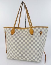 Autentica borsa tote bag LOUIS VUITTON Neverfull MM Damier Azur #62094
