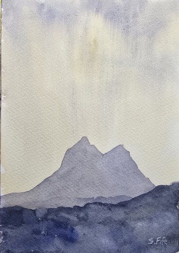 Suilven dusk acquerello - suilven,