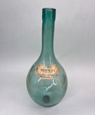 ANTICA BOTTIGLIA VINO IN VETRO VERDE SOFFIATO A MANO BROLIO CHIANTI RICASOLI