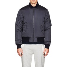 Giacca bomber Ralph Lauren viola etichetta lana flanella reversibile blu navy piumino imbottito