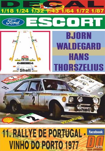 Decal ford escort 1800 - rs, mkii