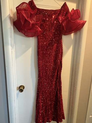Faeriesty red sequin prom - sequin,