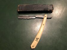 Rasoio vintage epoca Ambossmann con stella di david straight razor rasiermesser