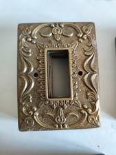 PLACCA 1P OTTONE  VINTAGE PRESA ELETTRICA ELETTRICITA' RETRO