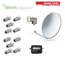 ANTENNA SATELLITARE PARABOLA ACCIAIO 45 CM SAT LNB PUNTATORE COMPATTA SKY HD