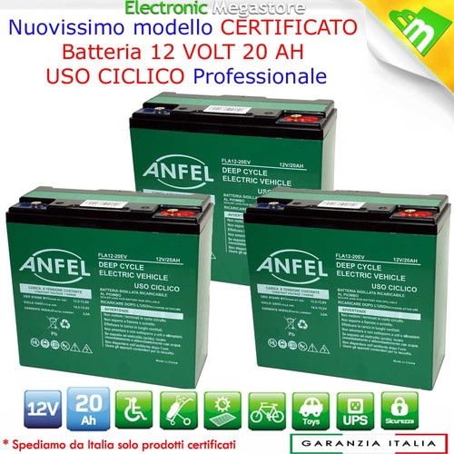 Batteria 12v 20ah uso - batteria,