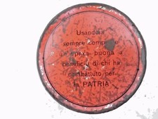 ANTICA SCATOLA DI LATTA CREMA PER CALZATURE LUCIDO BOX VECCHIA D'EPOCA  SCAVO