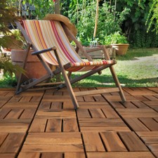 Piastrelle IN Legno Da Terrazza Acacia Esterno Pavimentazione 30x30cm 10er Set (
