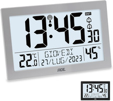 Orologio Digitale Da Tavolo O Parete Radiocontrollato | Display XL | Sveglia Da 